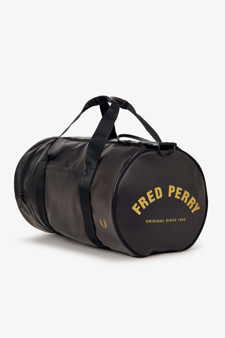 Fred Perry Tonal Classic Barrel Bag - Black/Gold