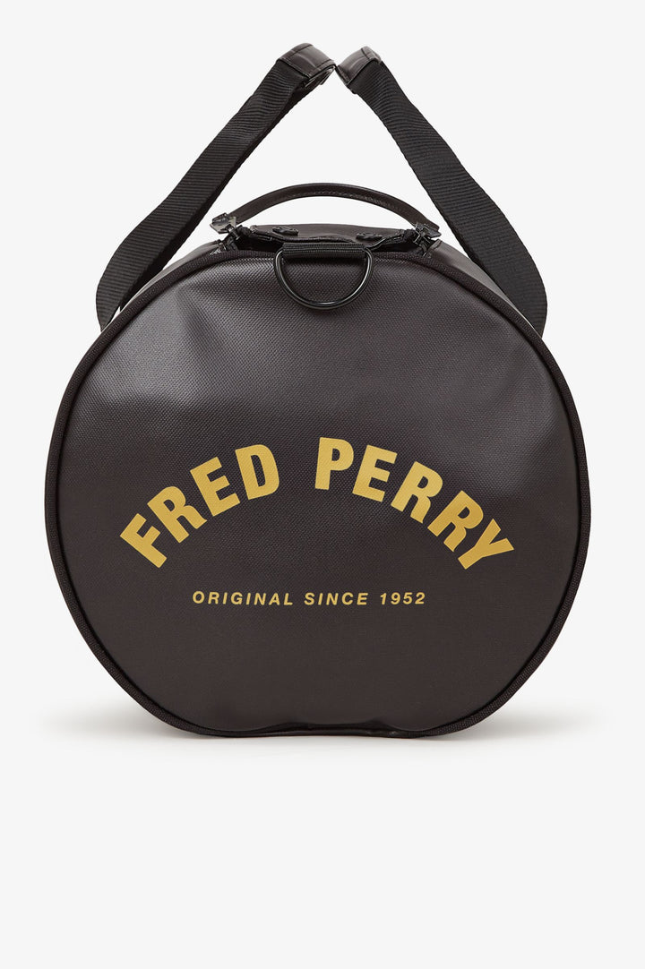 Fred Perry Tonal Classic Barrel Bag - Black/Gold