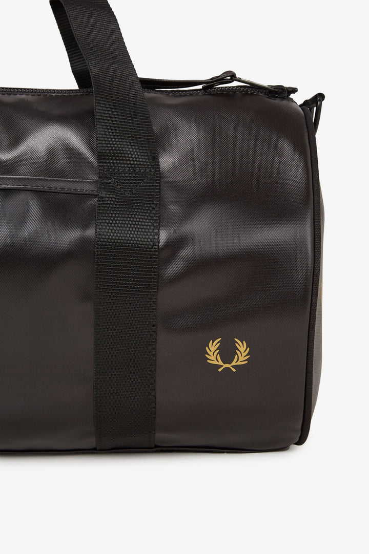 Fred Perry Tonal Classic Barrel Bag - Black/Gold