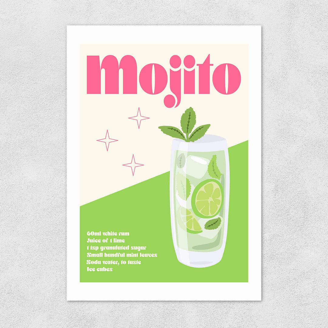 East End Prints Greetings Card - Mojito Cocktail by Luxe Poster Co