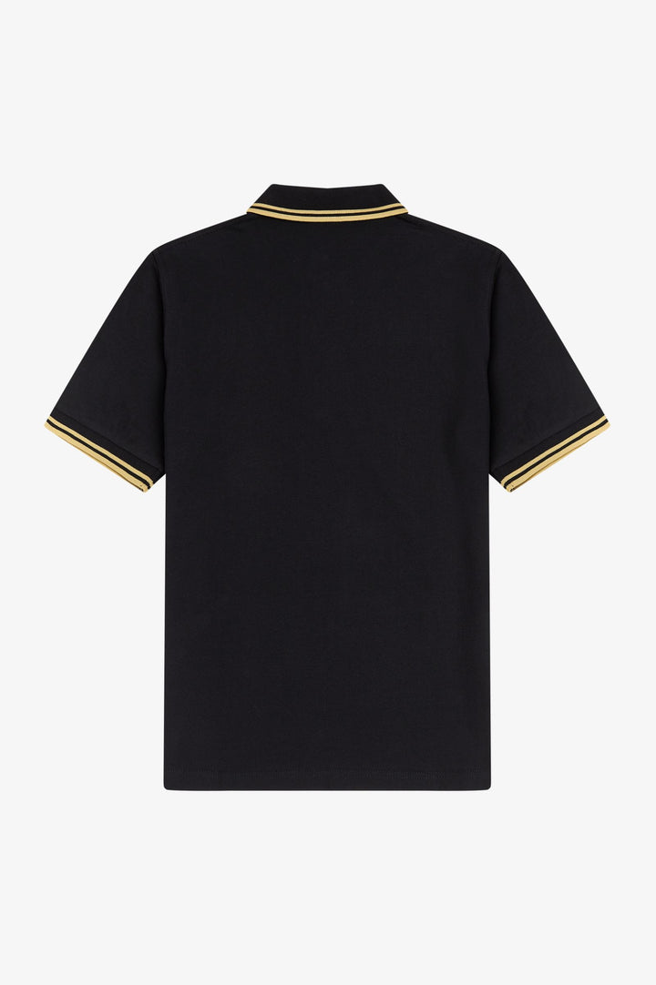 Fred Perry Twin Tipped M12 Polo Shirt - Black/Champagne