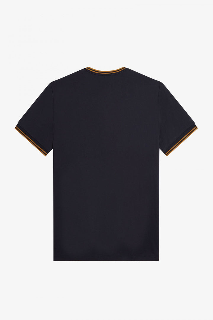 Fred Perry Twin Tipped T-Shirt - Navy/Dark Caramel