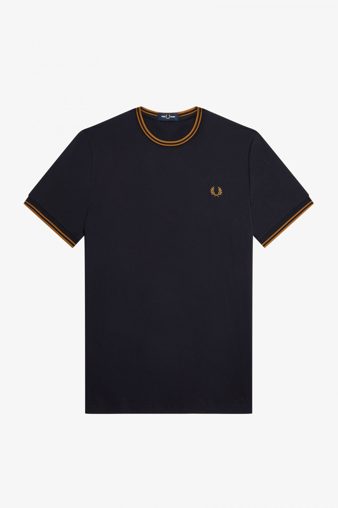 Fred Perry Twin Tipped T-Shirt - Navy/Dark Caramel