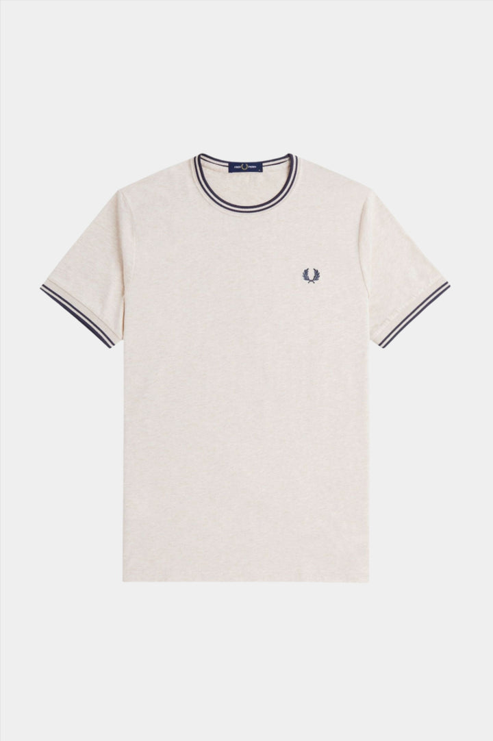 Fred Perry Twin Tipped T-Shirt - Porridge Marl/Anchor Grey