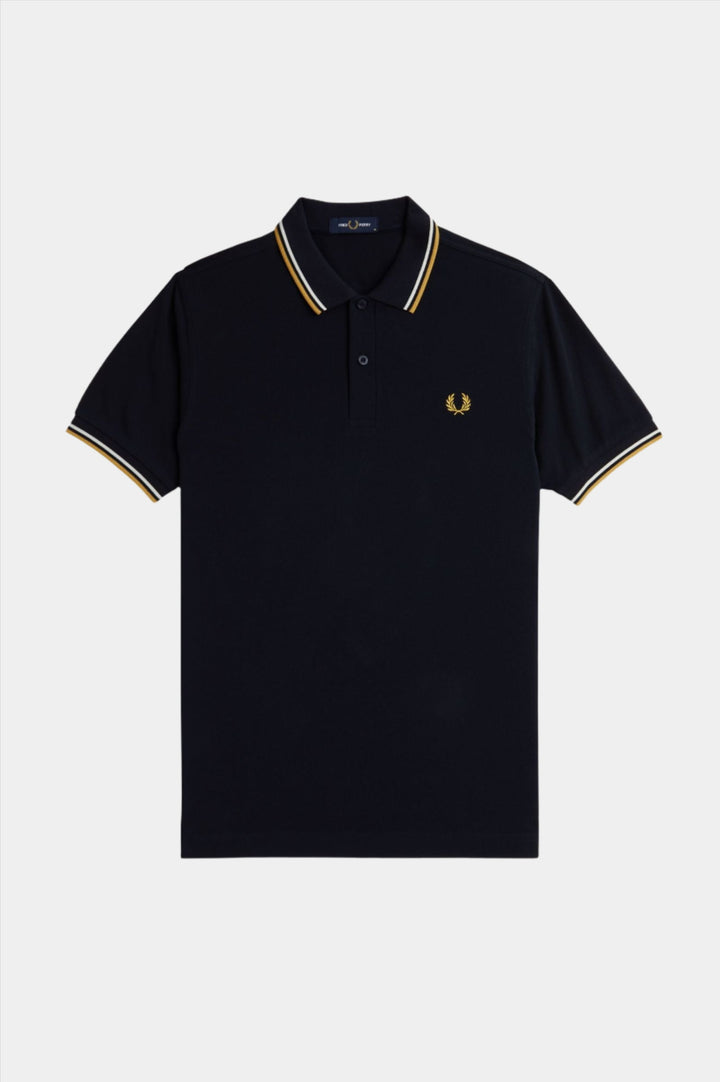 Fred Perry Twin Tipped Polo-Shirt - Navy/Ecru/Honeycomb