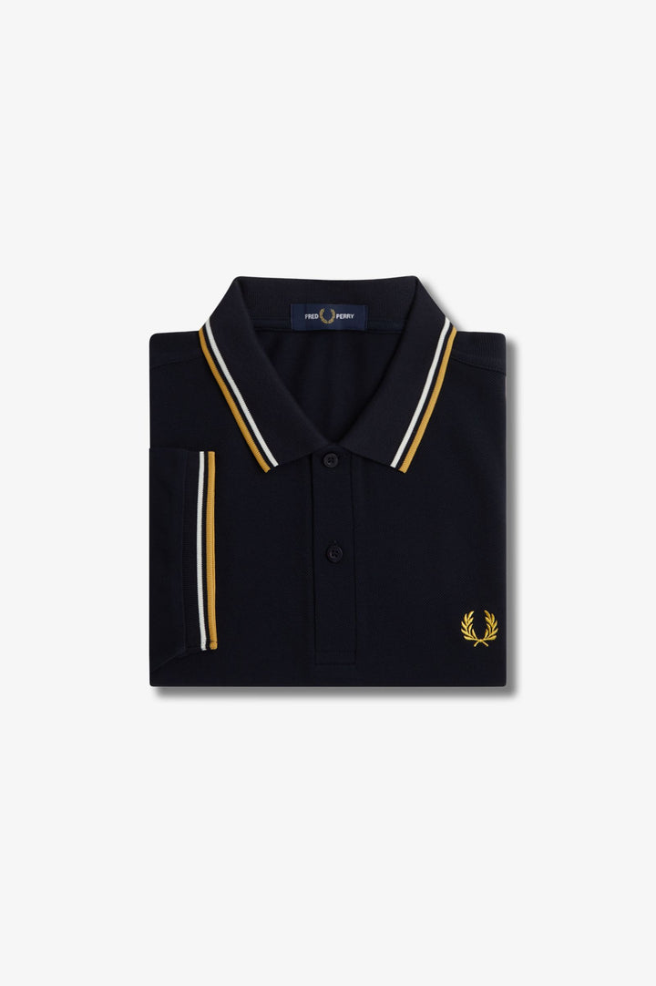 Fred Perry Twin Tipped Polo-Shirt - Navy/Ecru/Honeycomb