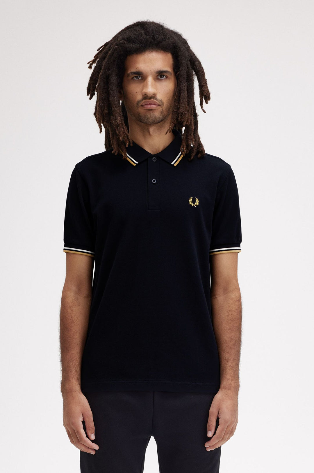 Fred Perry Twin Tipped Polo-Shirt - Navy/Ecru/Honeycomb