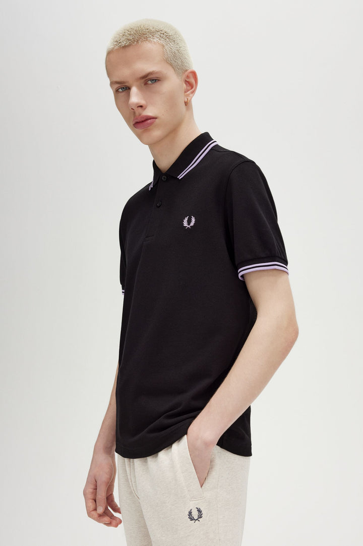 Fred Perry Twin Tipped Polo-Shirt - Black/Ultra Violet