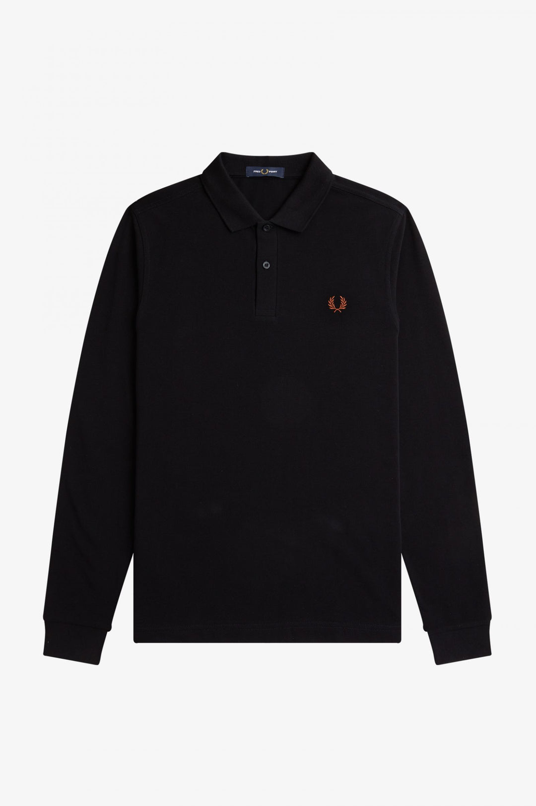 Fred Perry LS Plain Shirt - Black/Whisky Brown