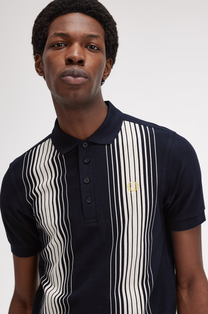 Fred Perry Ombre Stripe Polo-Shirt - Navy