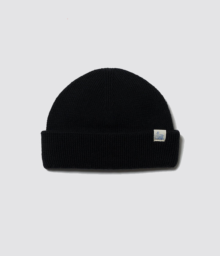 Merz B. Schwanen Merino Watch Cap - Deep Black