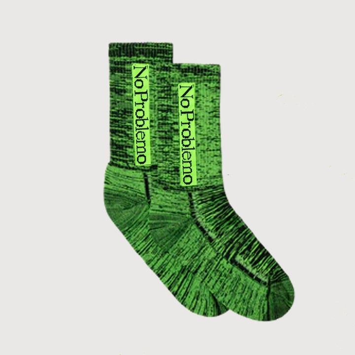 No Problemo Glitch Knit Socks - Green