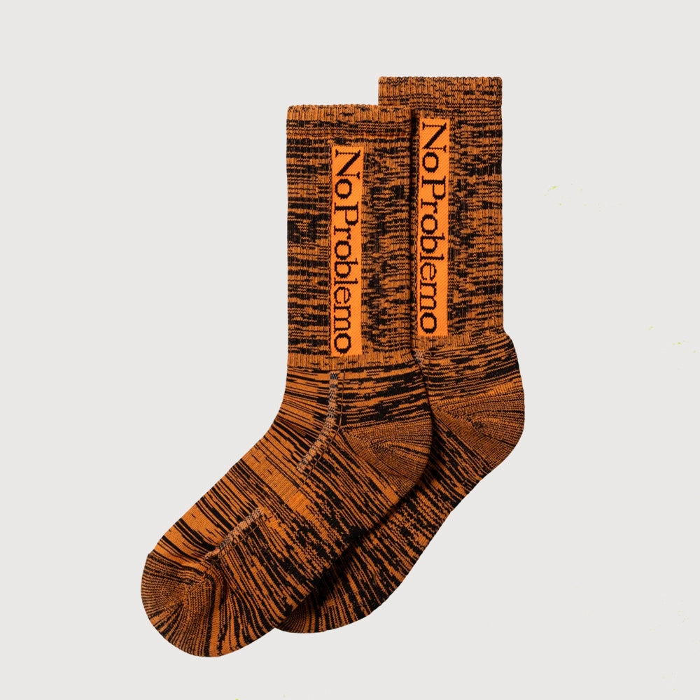 No Problemo Glitch Knit Socks - Orange