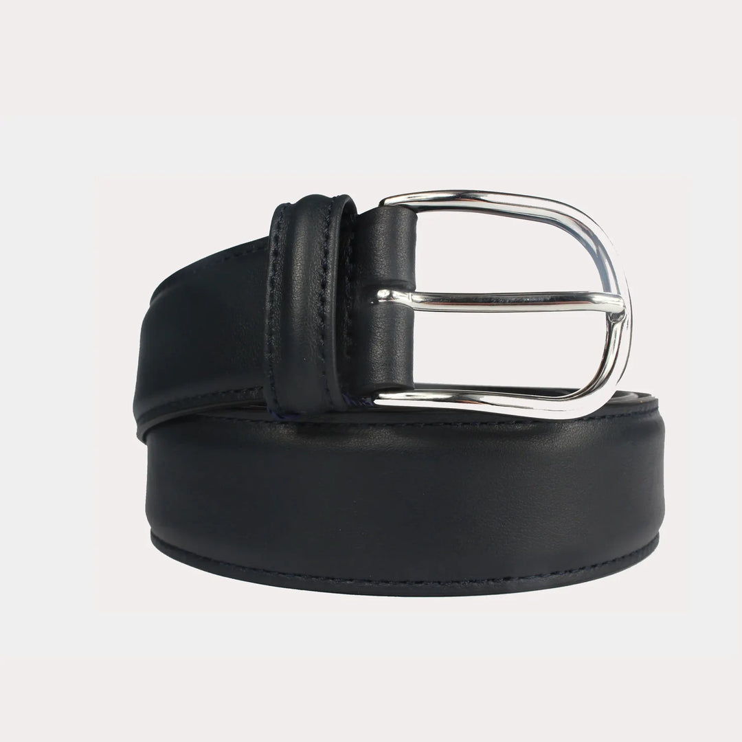 Andersons Leather Belt - Navy Smooth