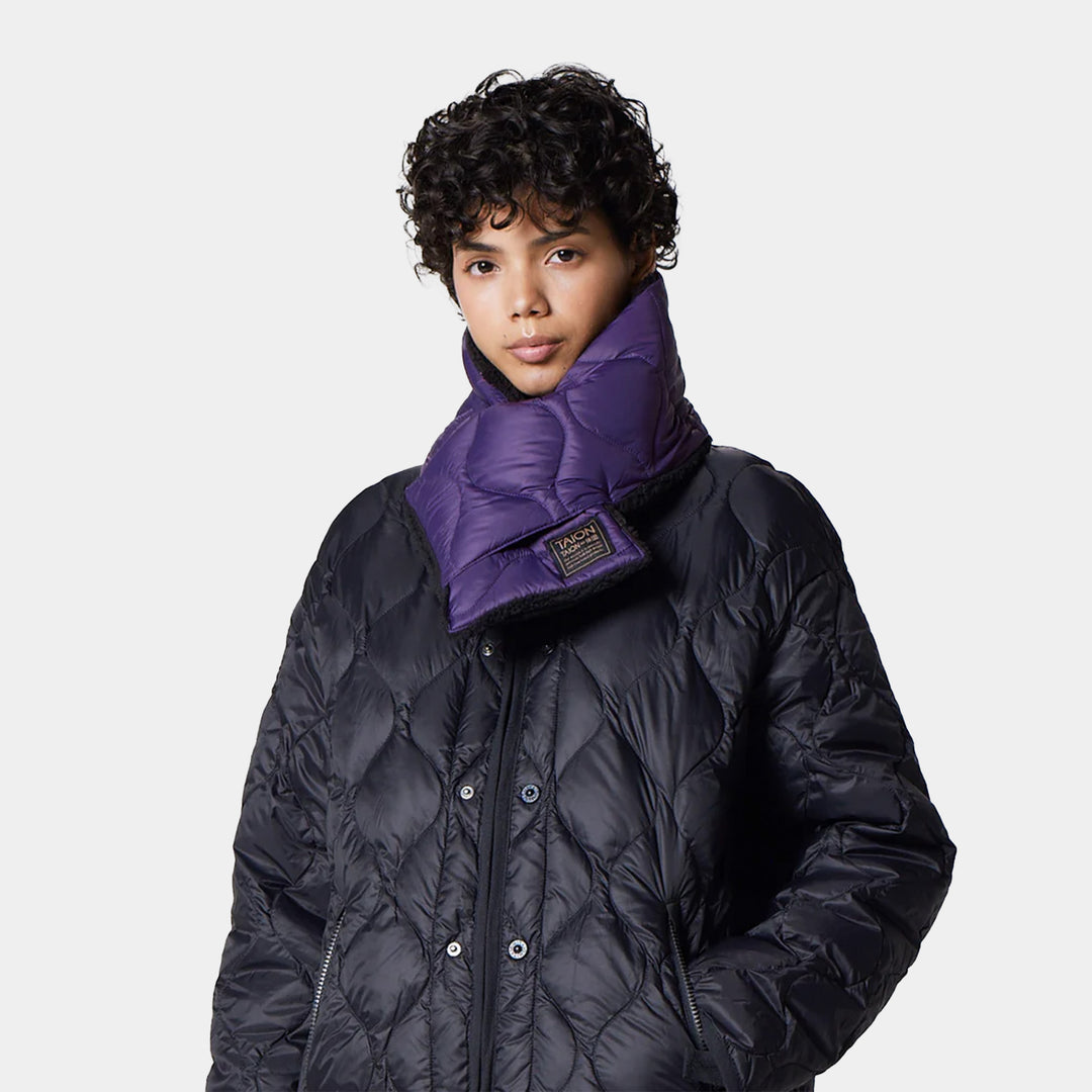 Taion Military Reversible Down Scarf - Dark Purple