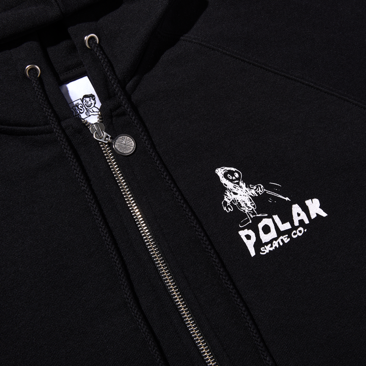 Polar Skate Co. Default Zip Reaper Hoodie - Black