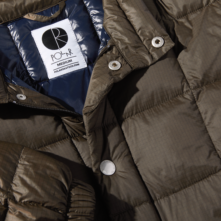 Polar Skate Co. Lightweight Puffer Jacket - Brown