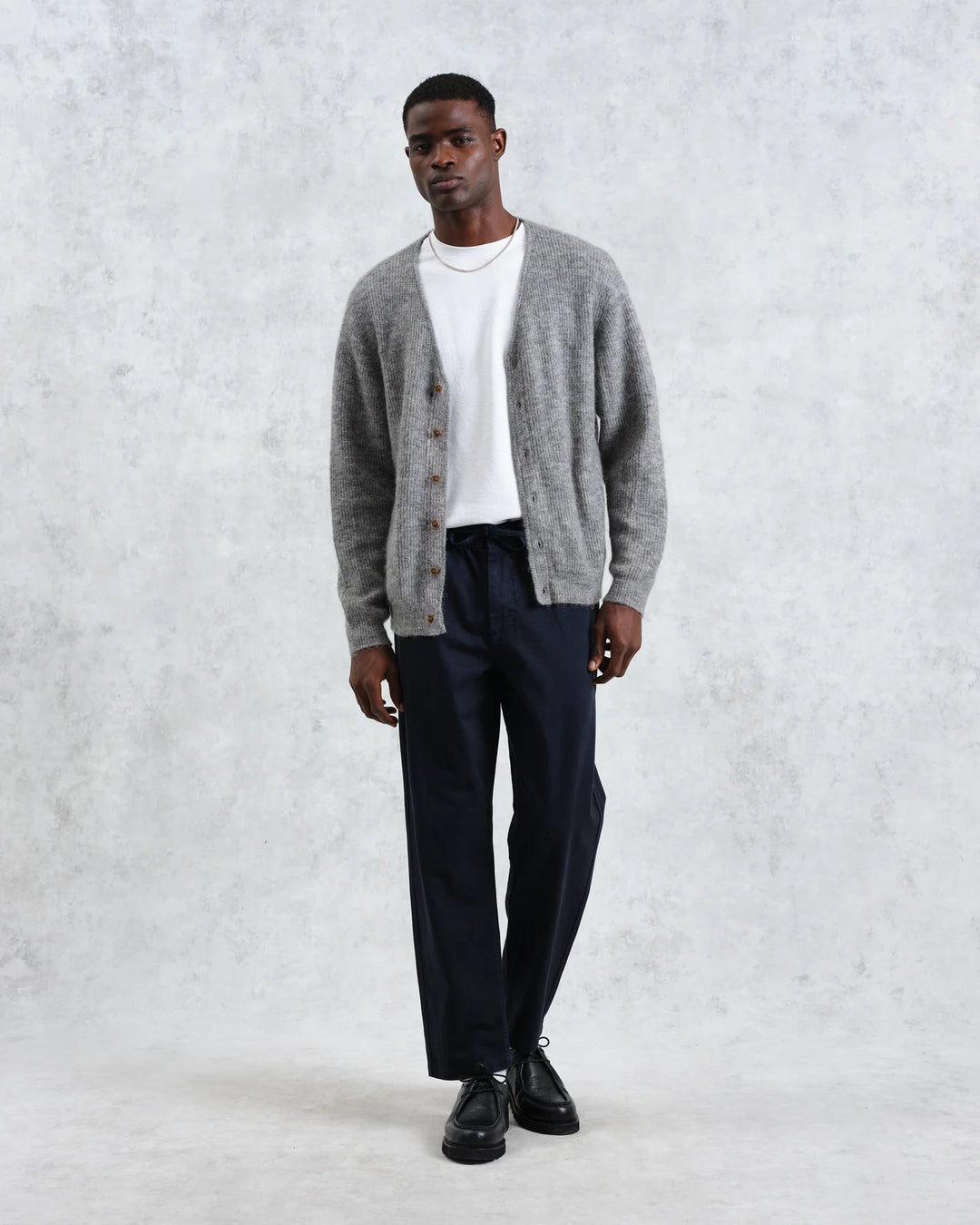 Wax London Alban Cardigan - Grey Marl