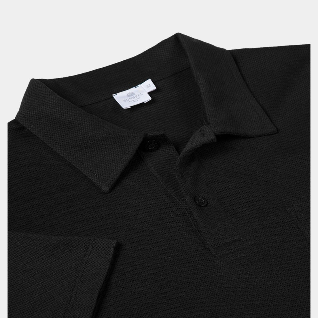 Sunspel Riviera Polo Shirt - Black