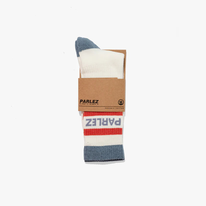 Parlez Strive Socks - White/China Blue