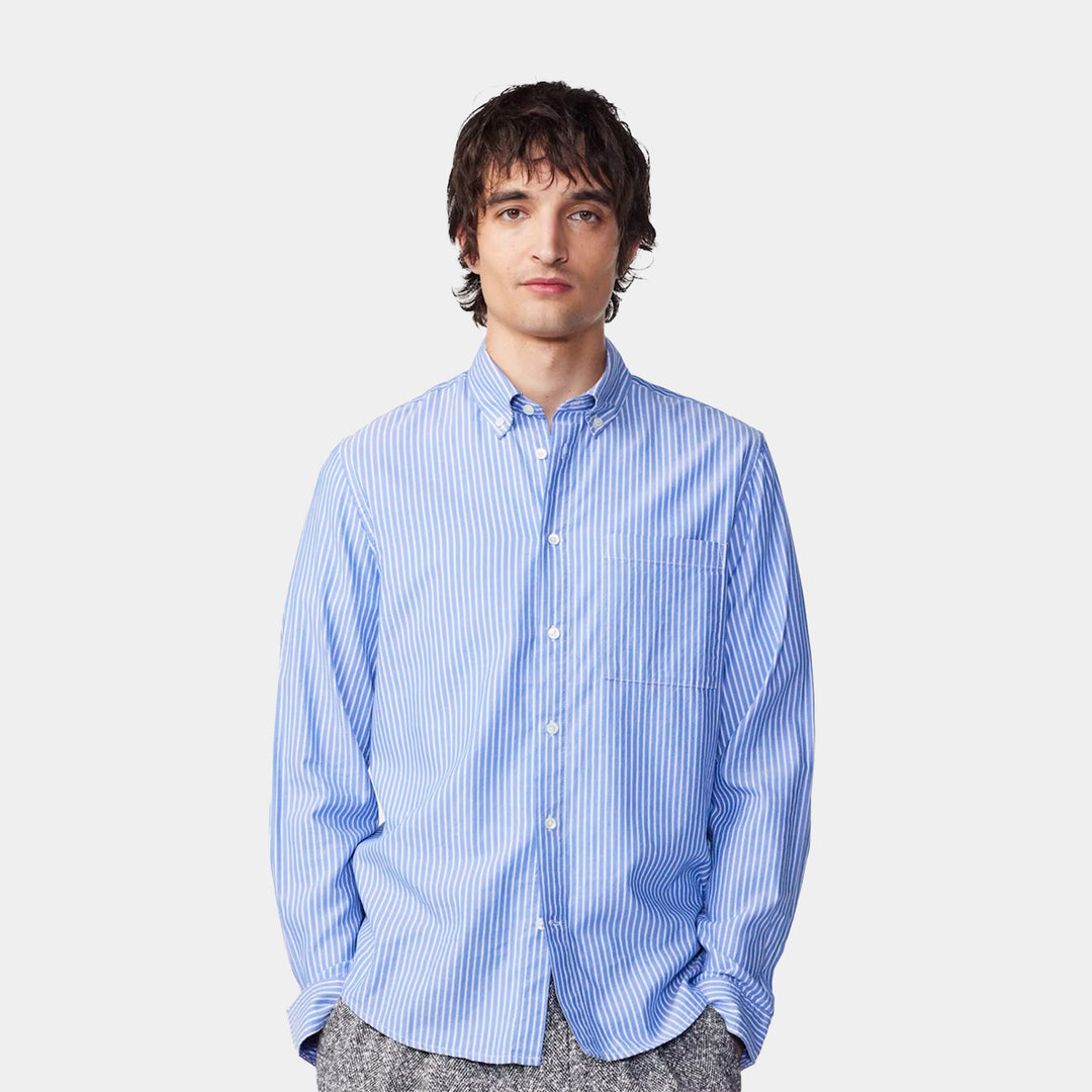 NN.07 Arne Stripe Shirt - Blue Stripe