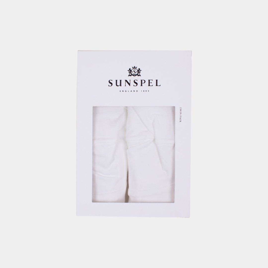 Sunspel Double Pack Stretch Trunk - White
