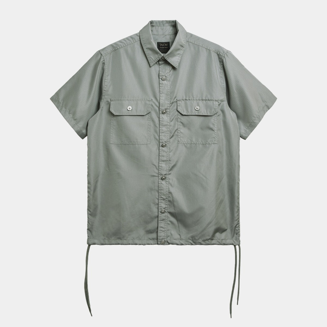 Taion Military Half Sleeve Shirt - Dark Sage Green