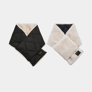 Taion Military Reversible Down Scarf - Black/Cream
