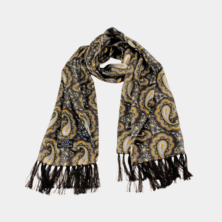 Tootal Weller Silk Scarf - Golden Brown