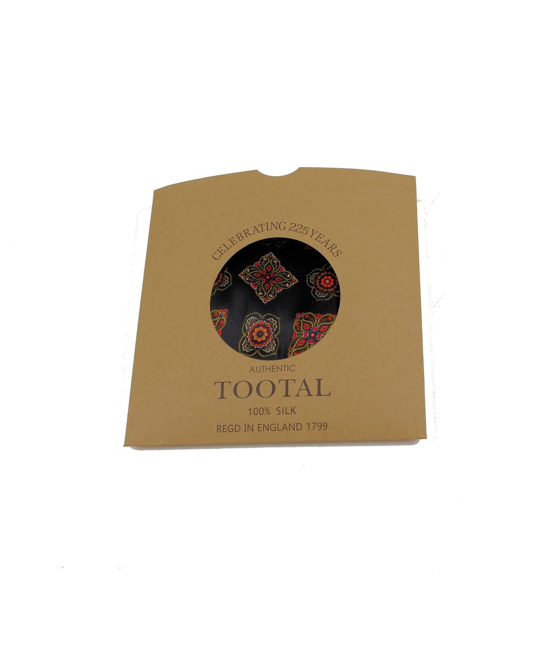 Tootal Motif Border Design Silk Scarf - Black