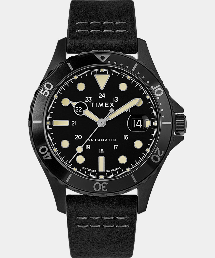 Timex Watch - Navi XL Automatic 41mm Leather Strap