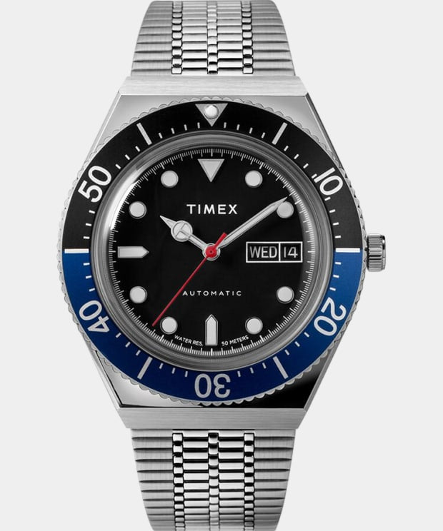 Timex Watch - M79 Automatic 40mm Stainless Steel Bracelet - Stainless Steel/Black