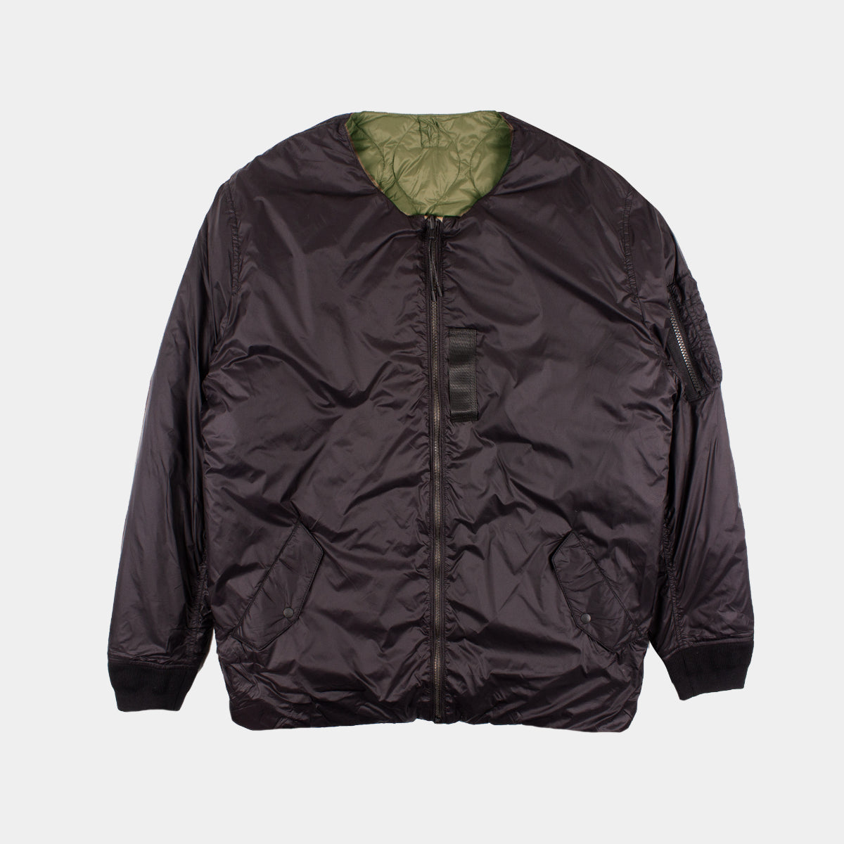 Taion x Beams Lights Reversible MA1 Down Jacket - Black/Olive – The ...