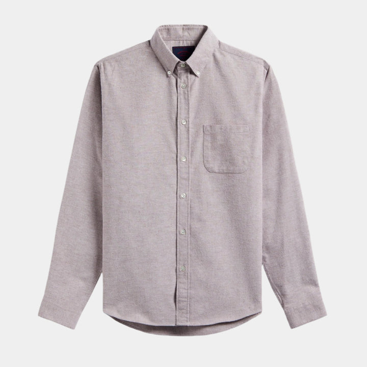 Portuguese Flannel Brushed Oxford Shirt - Bordeaux