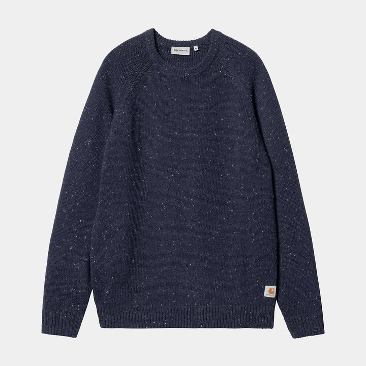 Carhartt WIP Anglistic Sweater - Speckled Air Force Blue