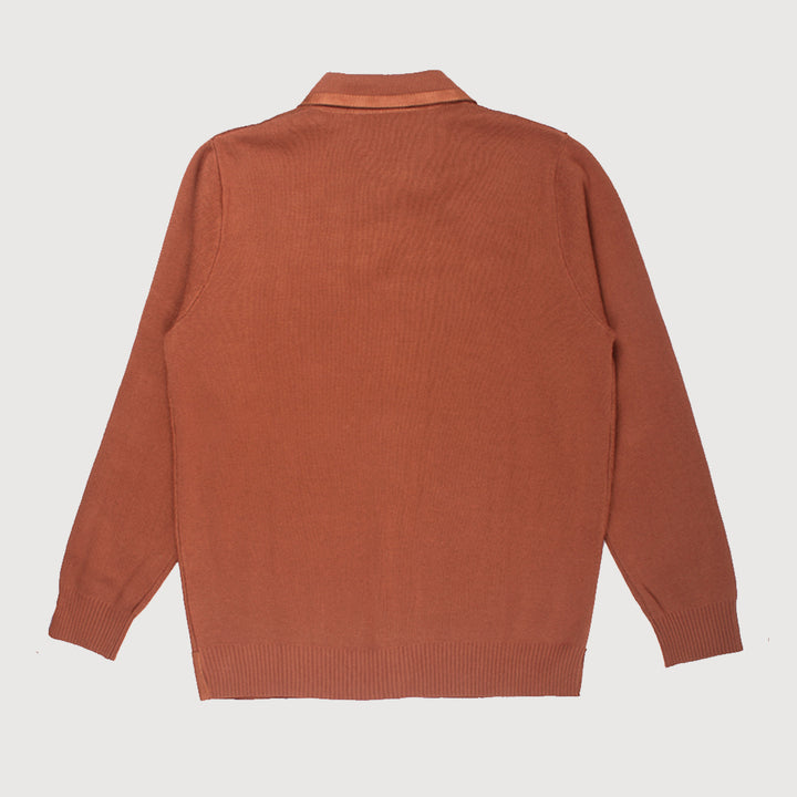 Gabicci Vintage Everett Button Through Polo Shirt - Toffee