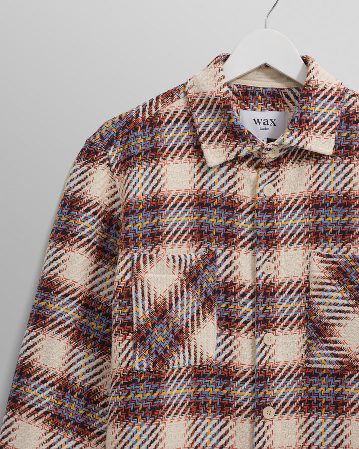 Wax London Whiting Overshirt - Ecru/Multi