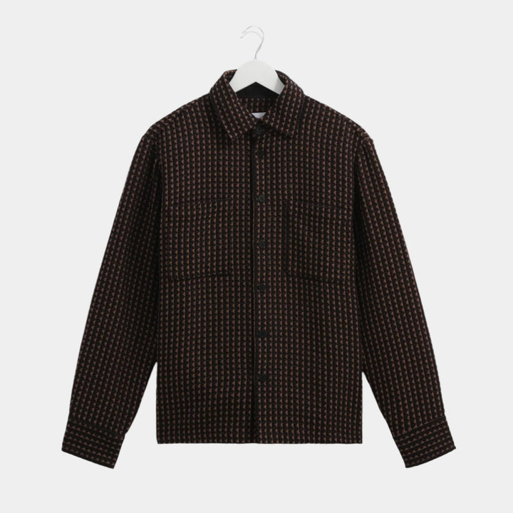 Wax London Whiting Overshirt - Black/Beige