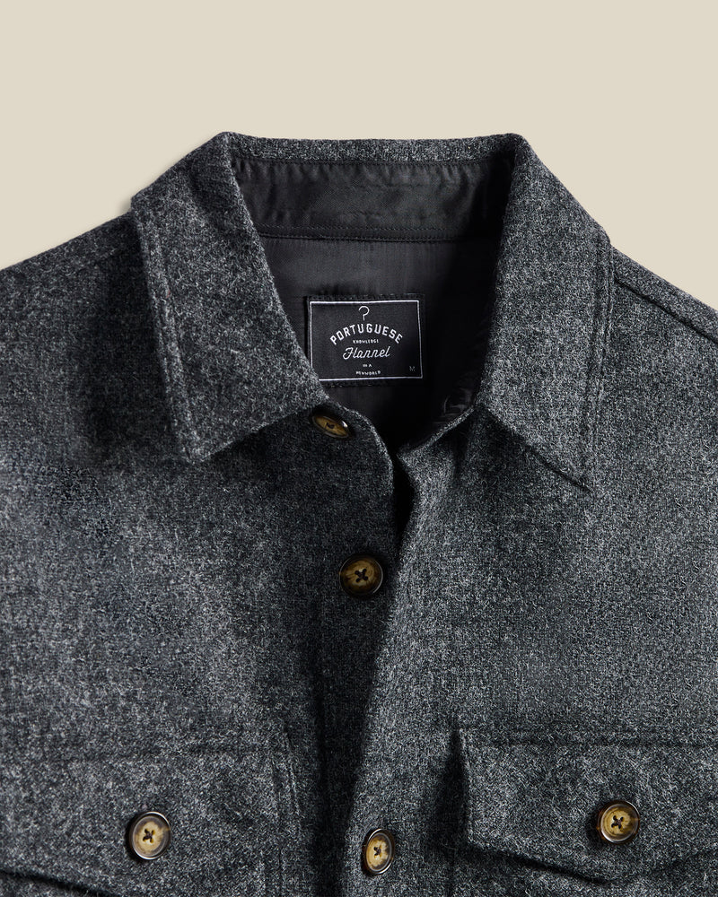 Portuguese Flannel Wool Field Overshirt - Grey