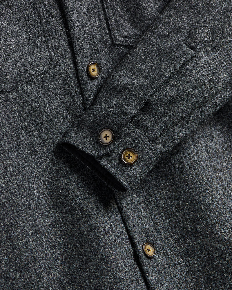 Portuguese Flannel Wool Field Overshirt - Grey