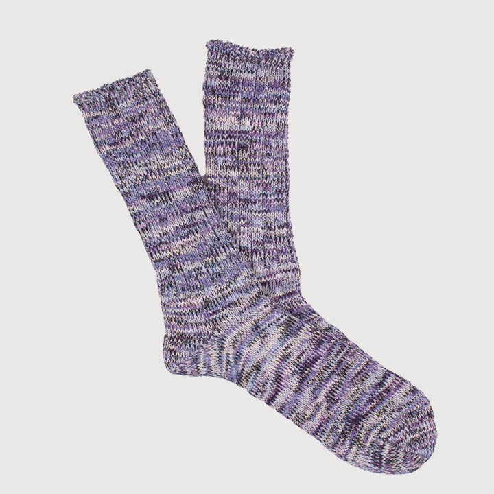 Anonymous-Ism 5 Colour Mix Crew Sock - Violet Melange