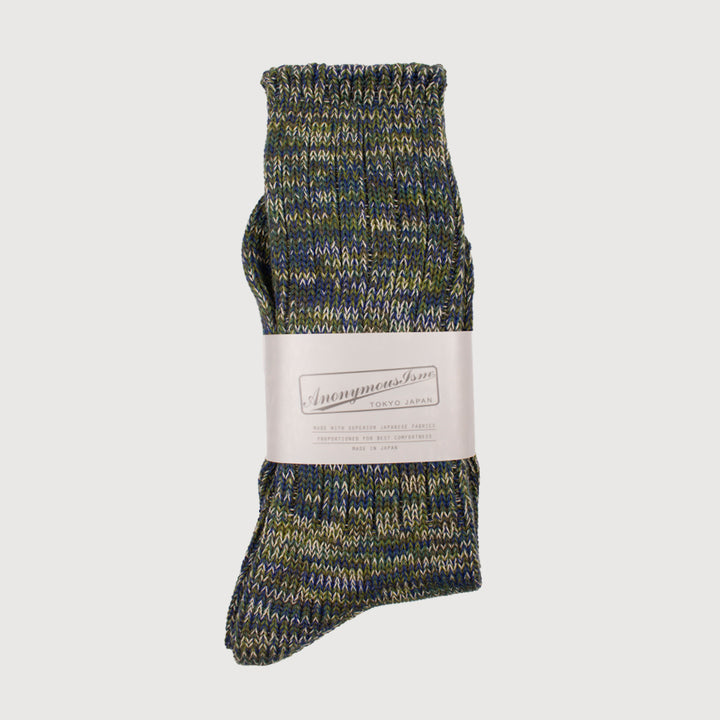 Anonymous-Ism 5 Colour Crew Mix Sock - Moss