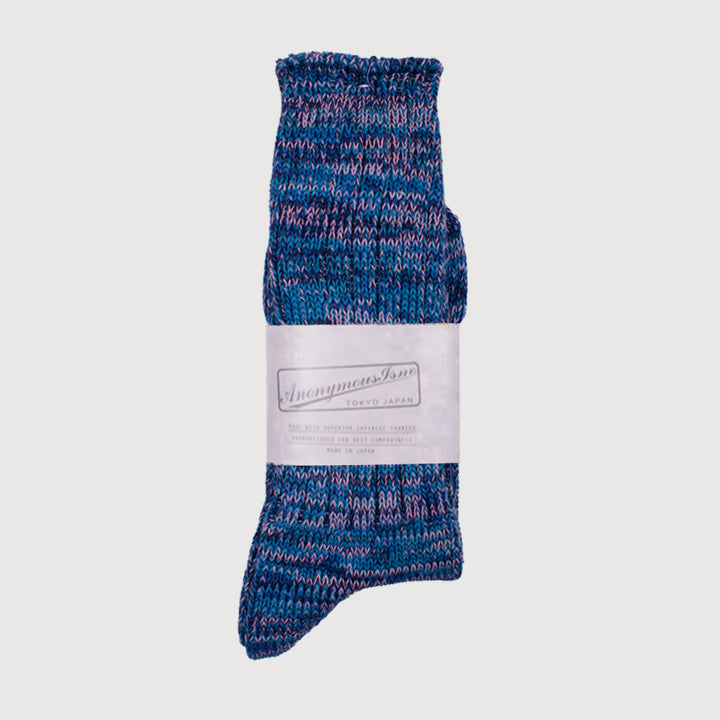 Anonymous-Ism 5 Colour Mix Crew Sock - Navy