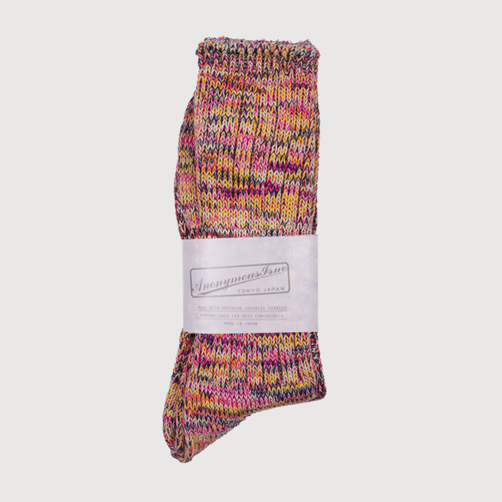 Anonymous-Ism 5 Colour Crew Mix Sock - Pink