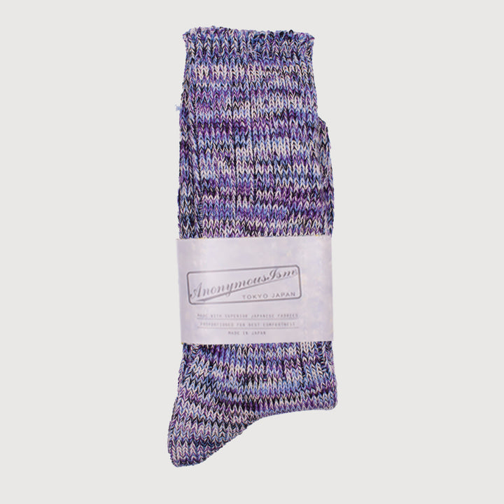 Anonymous-Ism 5 Colour Mix Crew Sock - Violet Melange