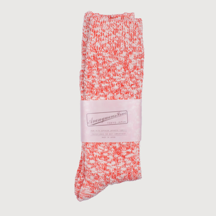 Anonymous-Ism Light Slub Crew Sock - Orange