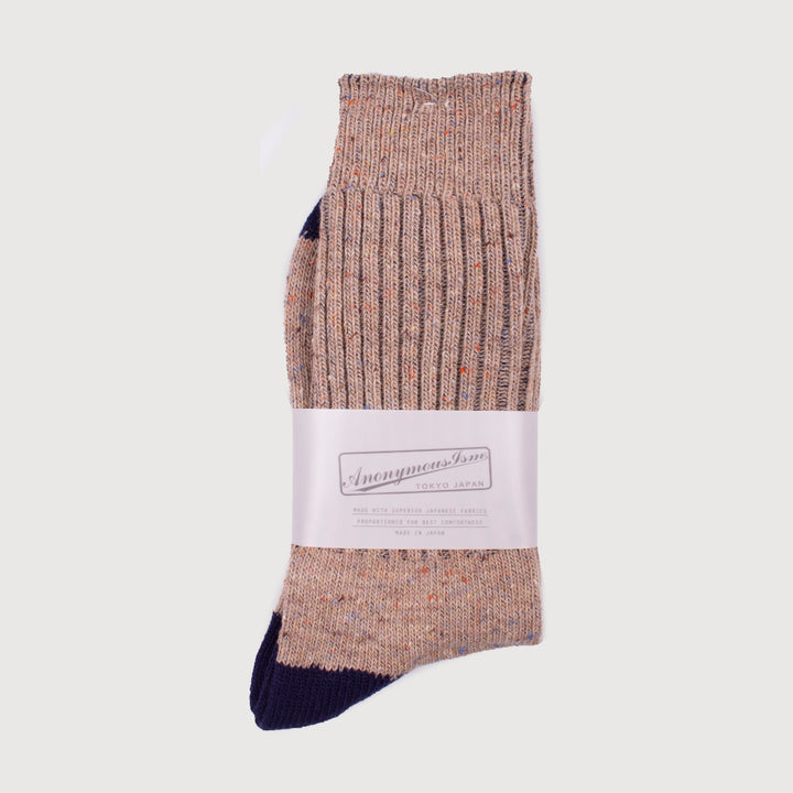 Anonymous-Ism Tweed Nep Crew Sock - Beige