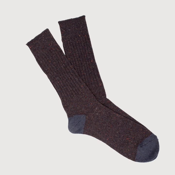 Anonymous-Ism Tweed Nep Crew Sock - Navy