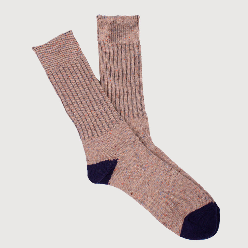 Anonymous-Ism Tweed Nep Crew Sock - Beige