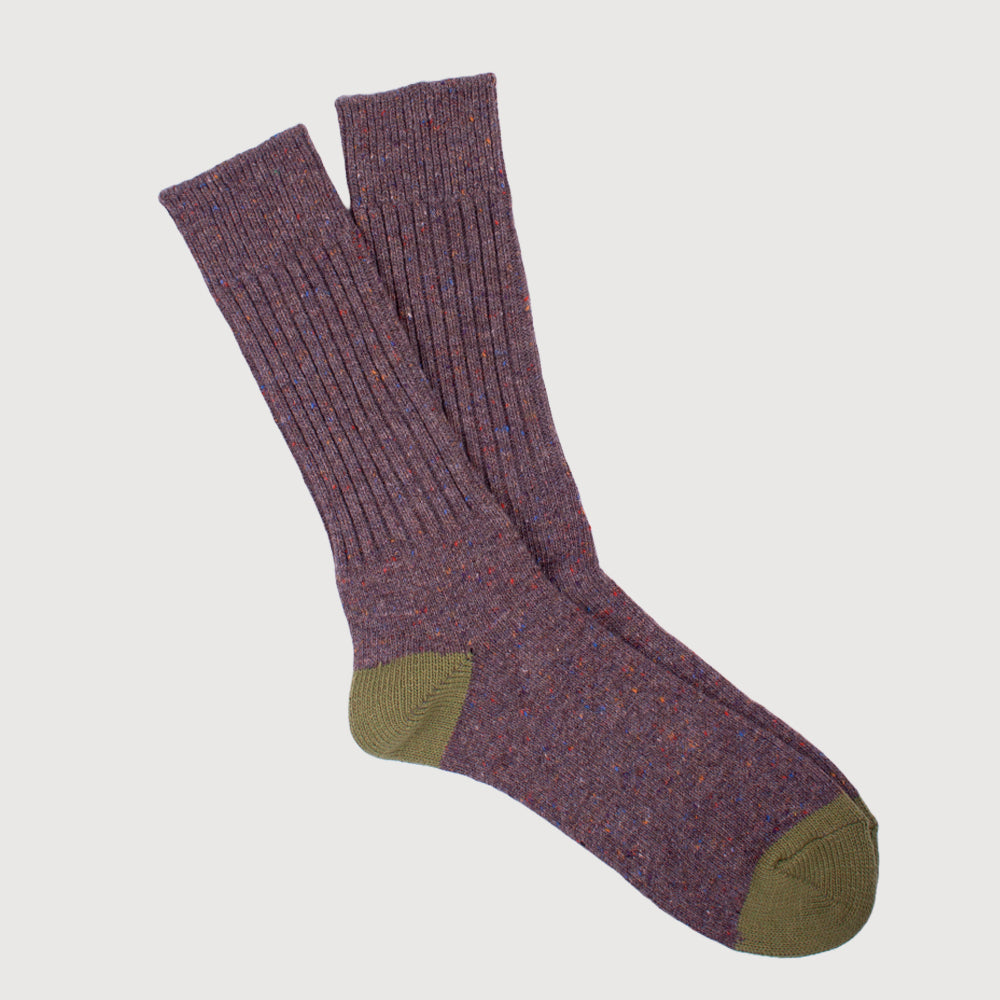 Anonymous-Ism Tweed Nep Crew Sock - Grey